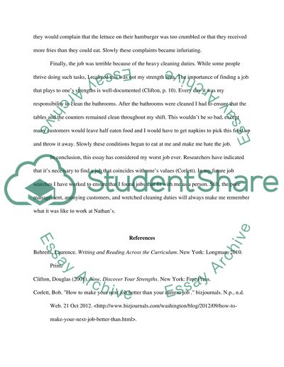 Explantory synthesis : worst job you ever had