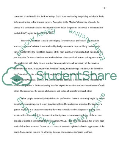 Buyer Behaviour: Analysis of the Ritz Hotel