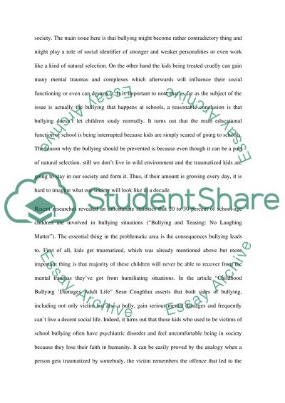 School Bullying - Importance of the Issue