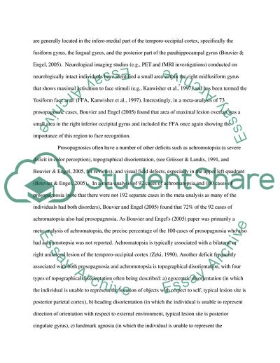 Prosopagnosia and Capgras Syndrome