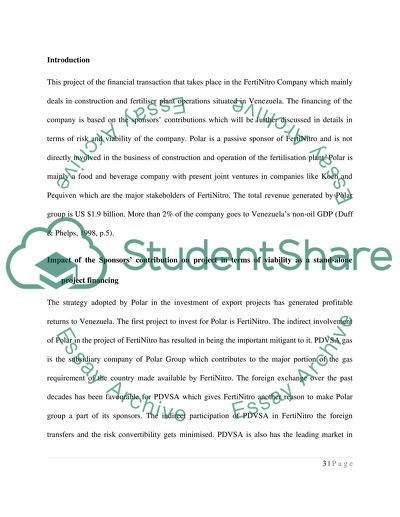 Project Finance in the FertiNitro Company