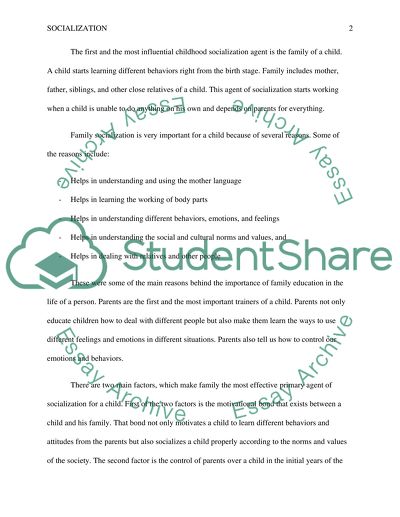 Childhood Socialization