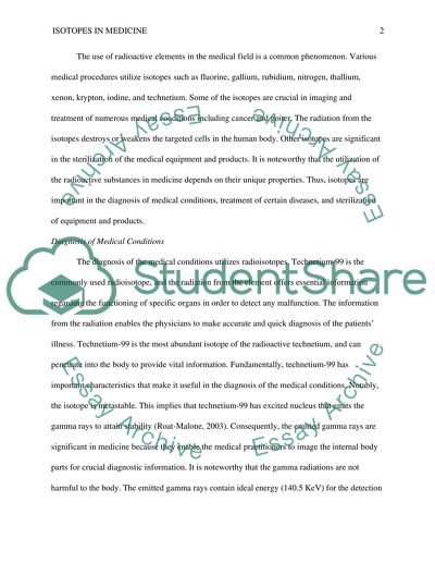 The use of Isotopes in medicine