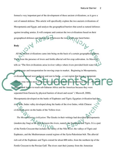Geography as a Natural Barrier to Invasion: Egypt vs Mesopotamia