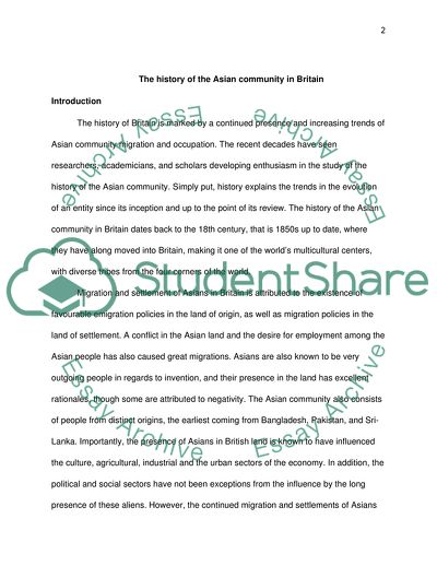 The History of the Asian Community in Britain