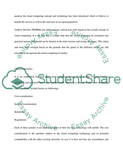 Concepts of Cloud Computing