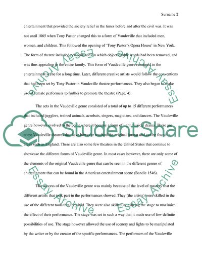 How vaudeville theatre elements are found in entertainment today