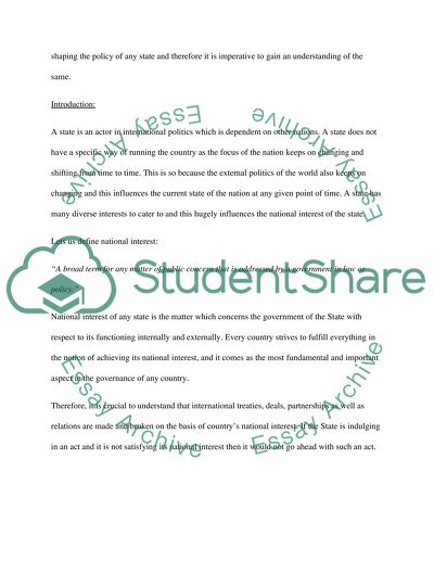 National Interest of State