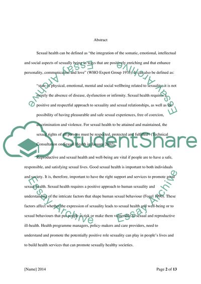 The Current Health Promotion Activities Associated with the Sexual Health