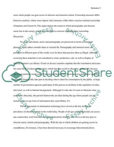 Music and Pornography Censorship