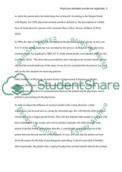 Physician Assisted Suicide Be Legalized