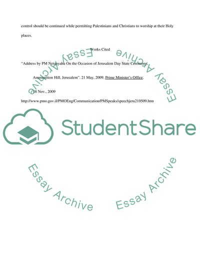 The Sole Sovereignty of Israel over Jerusalem