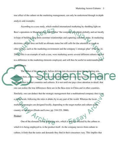 Essay Thesis Examples Marketing Across Cultures Informative Synthesis Essay also Personal Essay Examples High School Marketing Across Cultures Essay Example Topics And Well Written High School Essay Writing