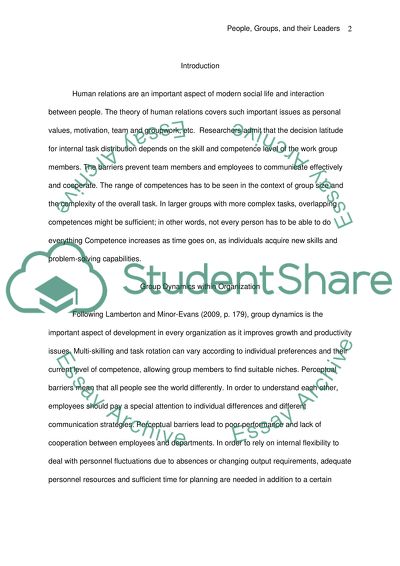 The Theory of Human Relations