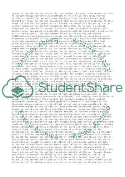 Quality control throughout the life cycle