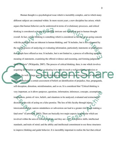 Critical and Reflective Practice: Human Thought