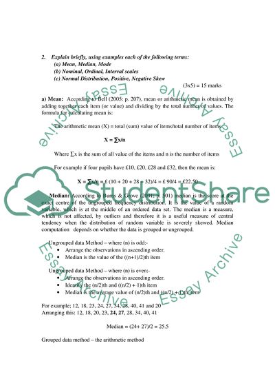Statistics: Research Methods