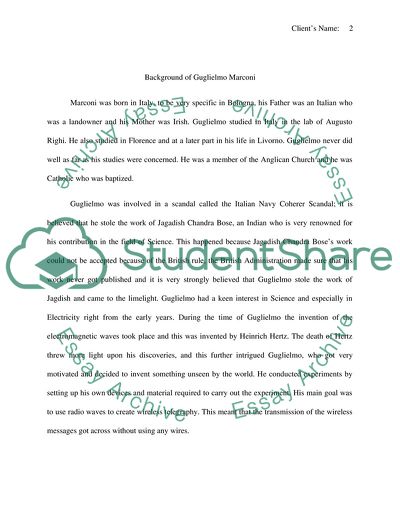 Guglielmo Marconi: The Development of the Inventions