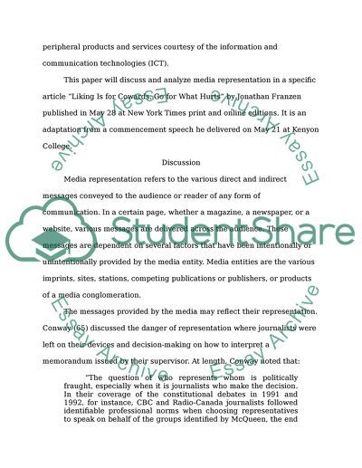 Media Representation, Journalism