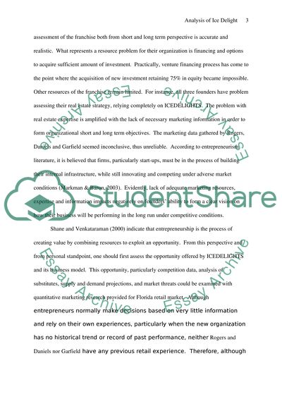 Analysis of Ice Delight