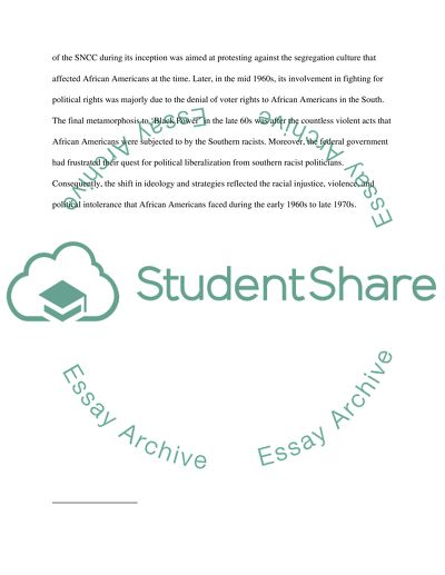 SNCC and the Rise of Black Power