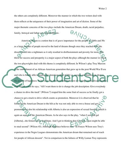 Thematic Comparison between Death of a Salesman and Fences