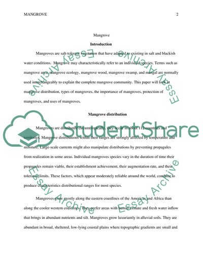 Mangrove Distribution and Types of Mangroves