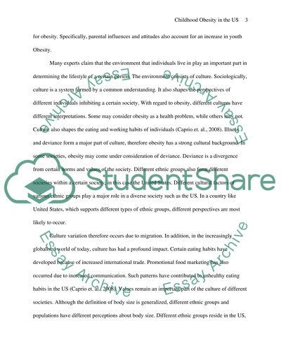 Childhood Obesity in the US