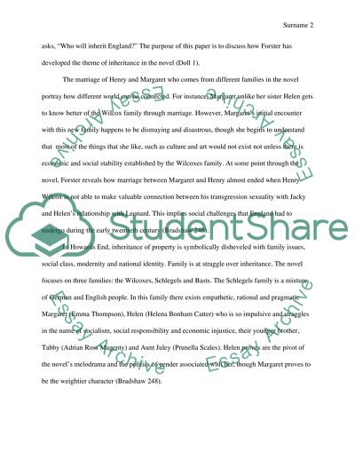 Inheritance - Howards End by EM Forster