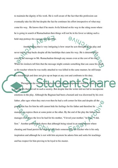 Analysis and Interpretation of the Theme - The Bagmans Father