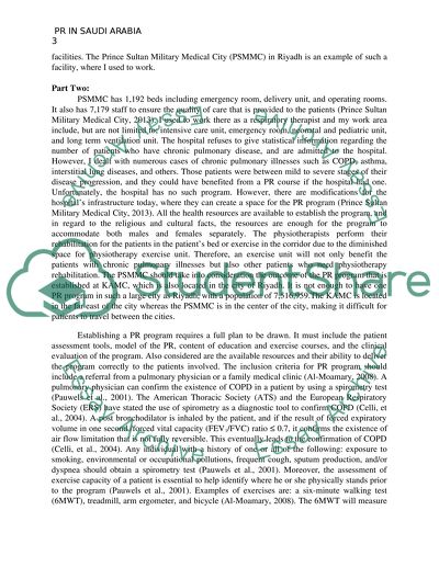 Pulmonary Rehabilitation Program in Saudi Arabia