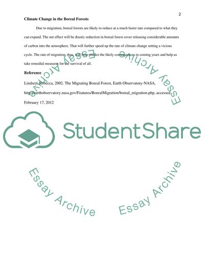 Climate Change in the boreal forests