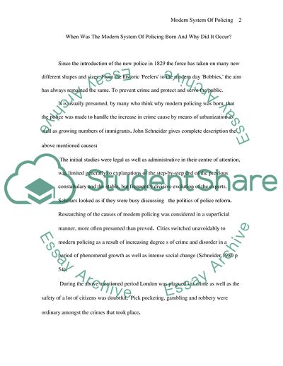 The Birth of the Modern Police