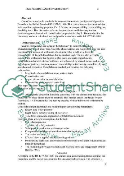One Dimensional Consolidation