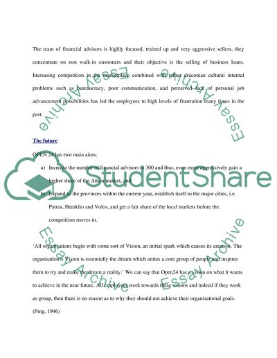Organisational Ethics in OPEN24
