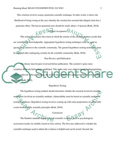 Brain Fingerprinting 302 WK5