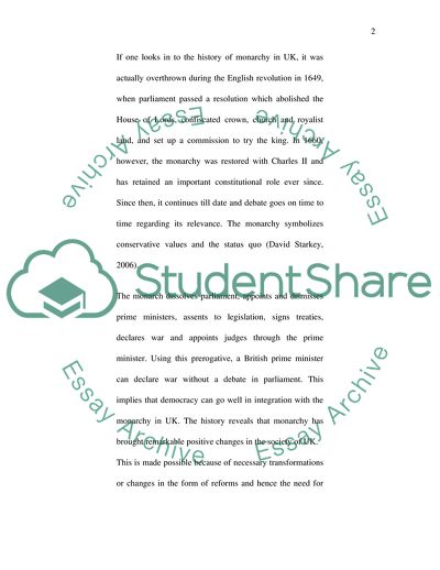 The Role of the Monarchy in the UK