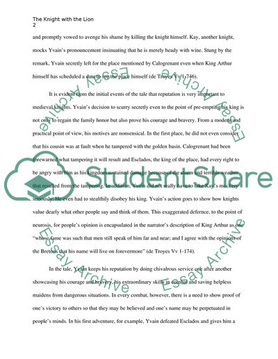 The Knight with the Lion: The Value of a Knights Reputation