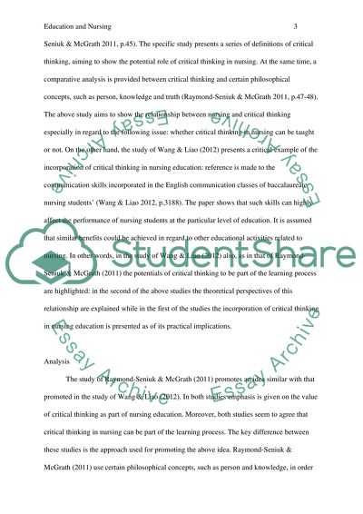 Can Critical Thinking in Nursing Be Taught