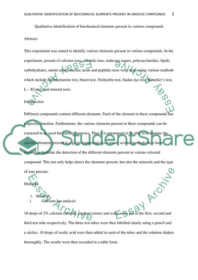 Biochemical identification-qualitative analysis