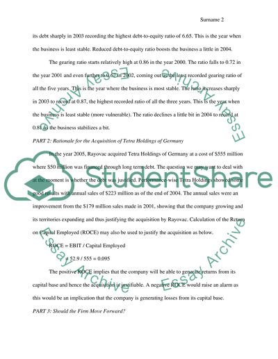 Rayovacs Financial Position from 20002004 and Rationale for the Acquisition of Tetra Holdings