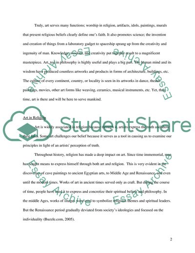 Art and Other Aspects of Culture and Society