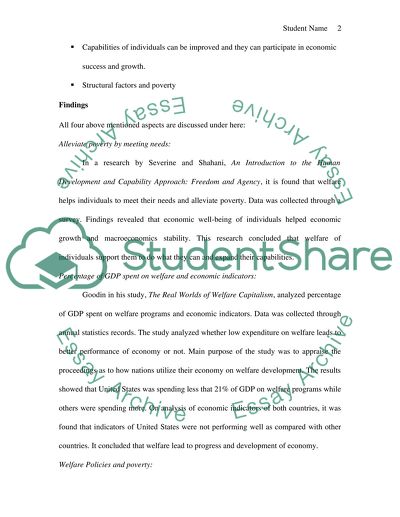 Economic Effects of Welfare