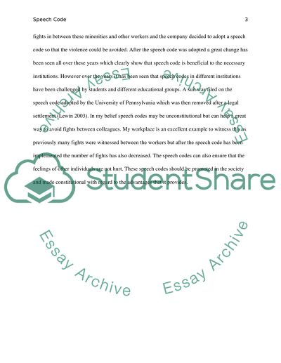 Formation of a Speech Code