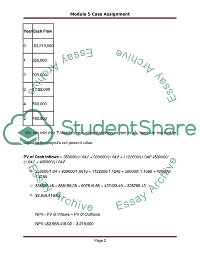 Strategic Corporate Finance Mod 5 Case Assignment