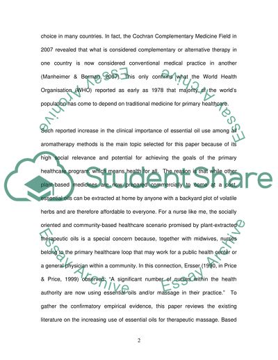 Essential Oils as Aromatherapy Medicines