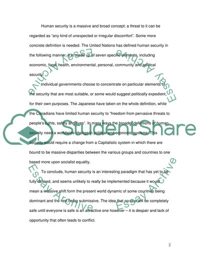 Human security thoery and it,s implications