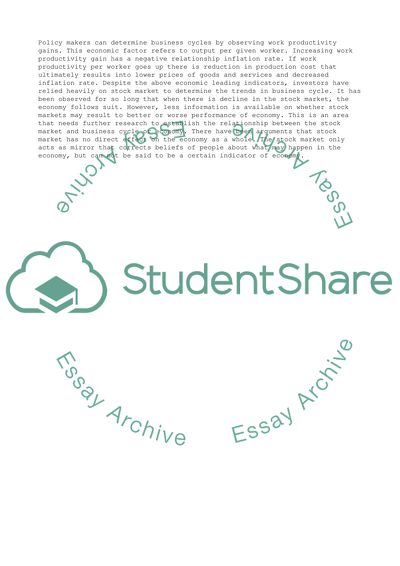 Term paper For economics The Business Cycle