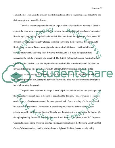 BC Supreme Court Ruling on Physician-Assisted Suicide