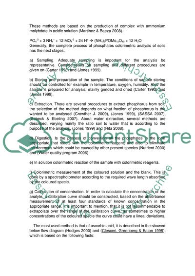 Water Ex-tractable Phosphate by Standard Spectrophotometric and FIA
